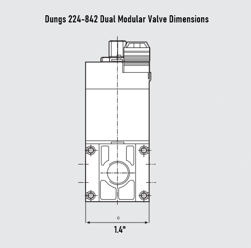 Dungs 224-842 Dual Modular Valve 110-120 VAC @ 50-60 Hz
