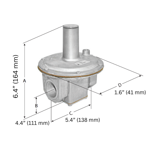 Genuine Maxitrol RV61-1 1/4 Straight Through Gas Regulator